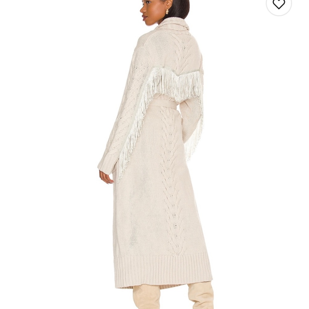 Elegant Cream Fringe Cardigan